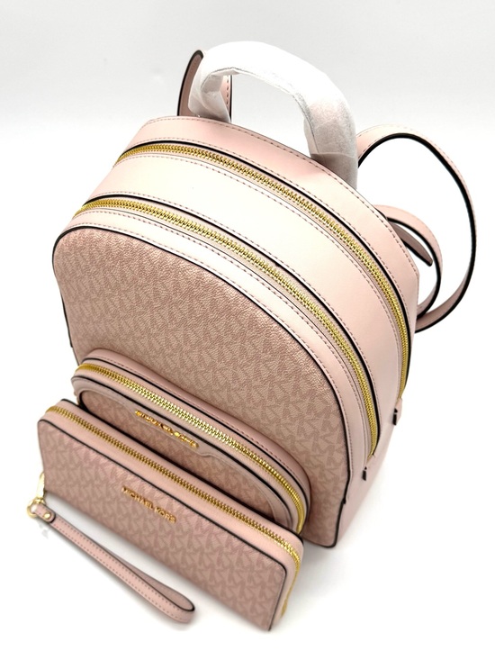Michael Kors Jaycee Medium Signature Logo Backpack & Matching Continental Wallet